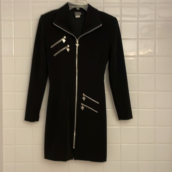 Mark Farrel New York, long sleeves dress, size S. Black, front zipper closure - Picture 14 of 17
